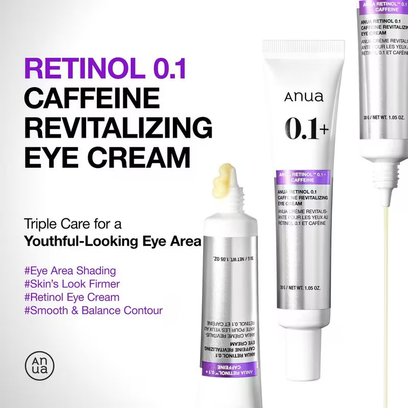 Anua - Retinol 0.1 Caffeine Revitalizing Eye Cream | Contorno de ojos 30 ml