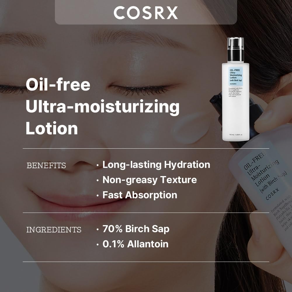 COSRX - Loción Hidratante Oil Free Ultra Moisturizing Lotion with Birch Sap