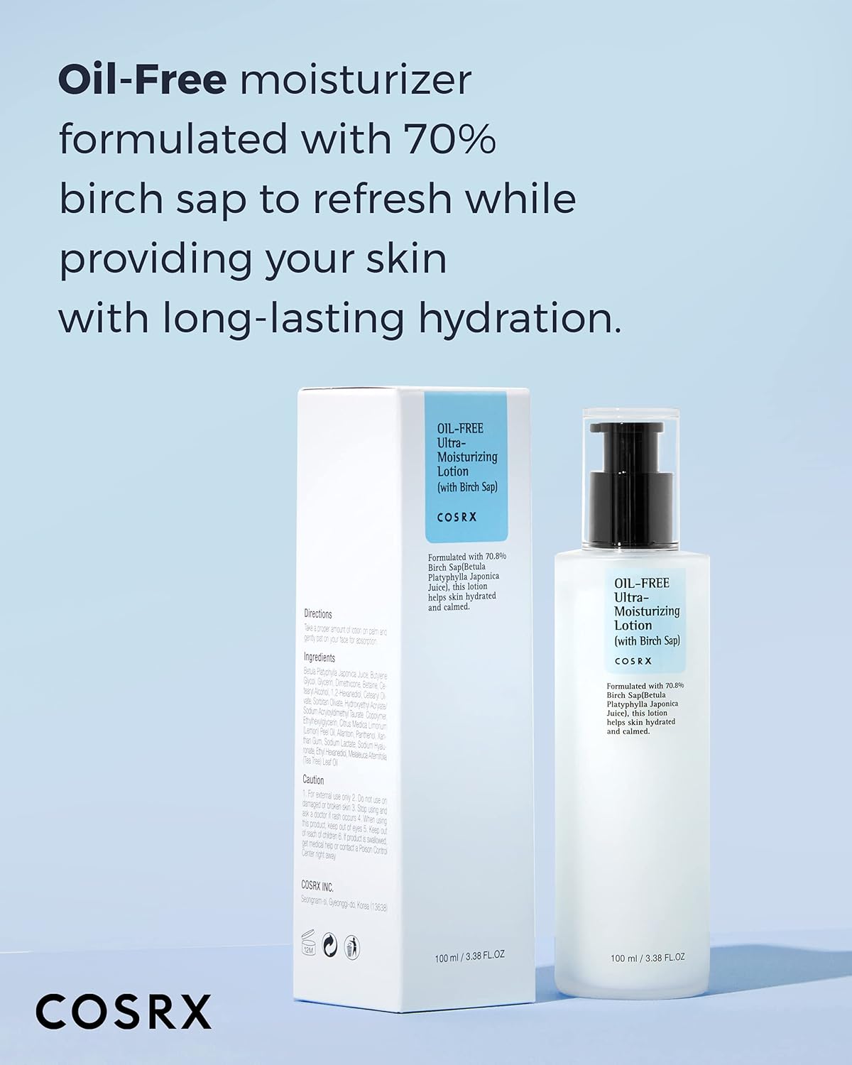 COSRX - Loción Hidratante Oil Free Ultra Moisturizing Lotion with Birch Sap