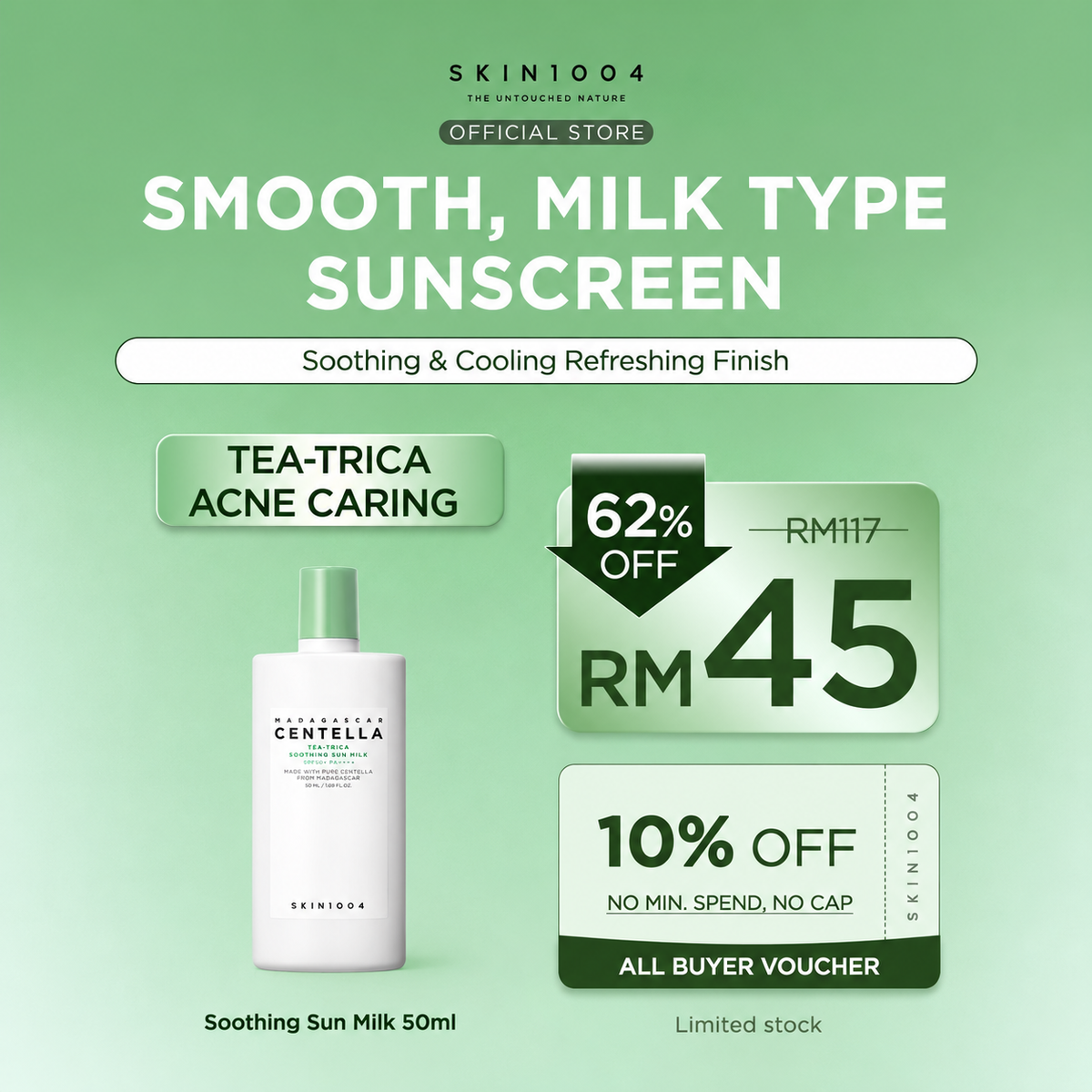 SKIN1004 Tea-Trica Soothing Sun Milk | 50 ml