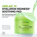 Anua - Azelaic 10 Hyaluron Redness Soothing Pad | Pads tónicos 70 pads
