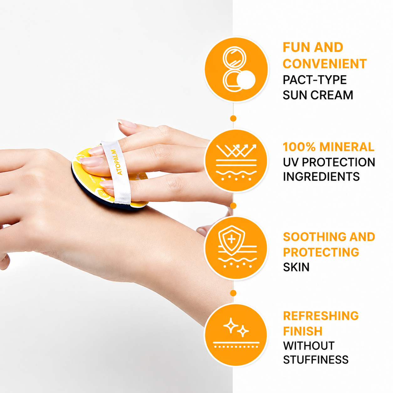 ATOPALM - Tok Tok Facial Sun Pact | Polvo compacto