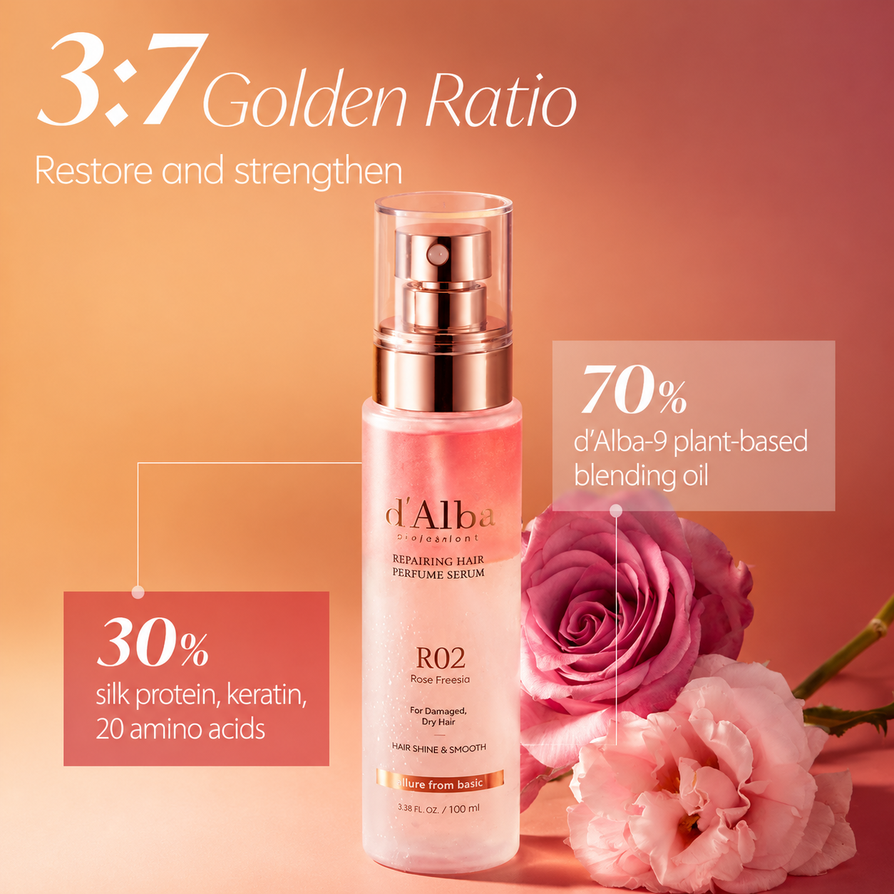 d'Alba - Professional Repairing Hair Perfume Serum Jumbo | 100ml