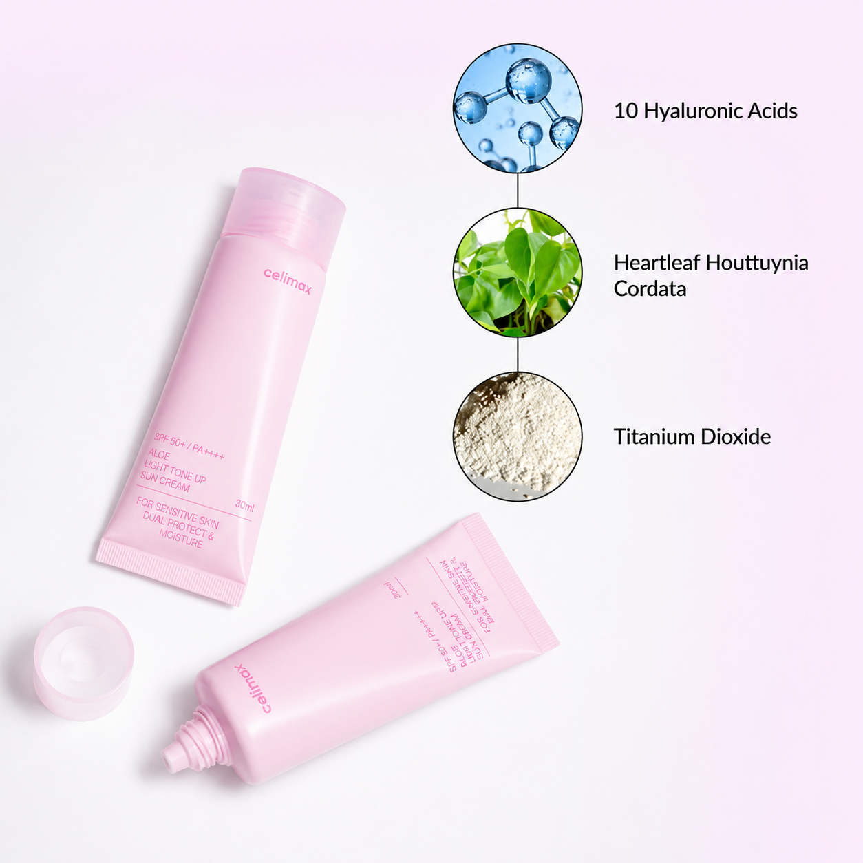 Celimax- Heart Pink Tone Up Sun Cream | Protector Solar Oil Control Color
