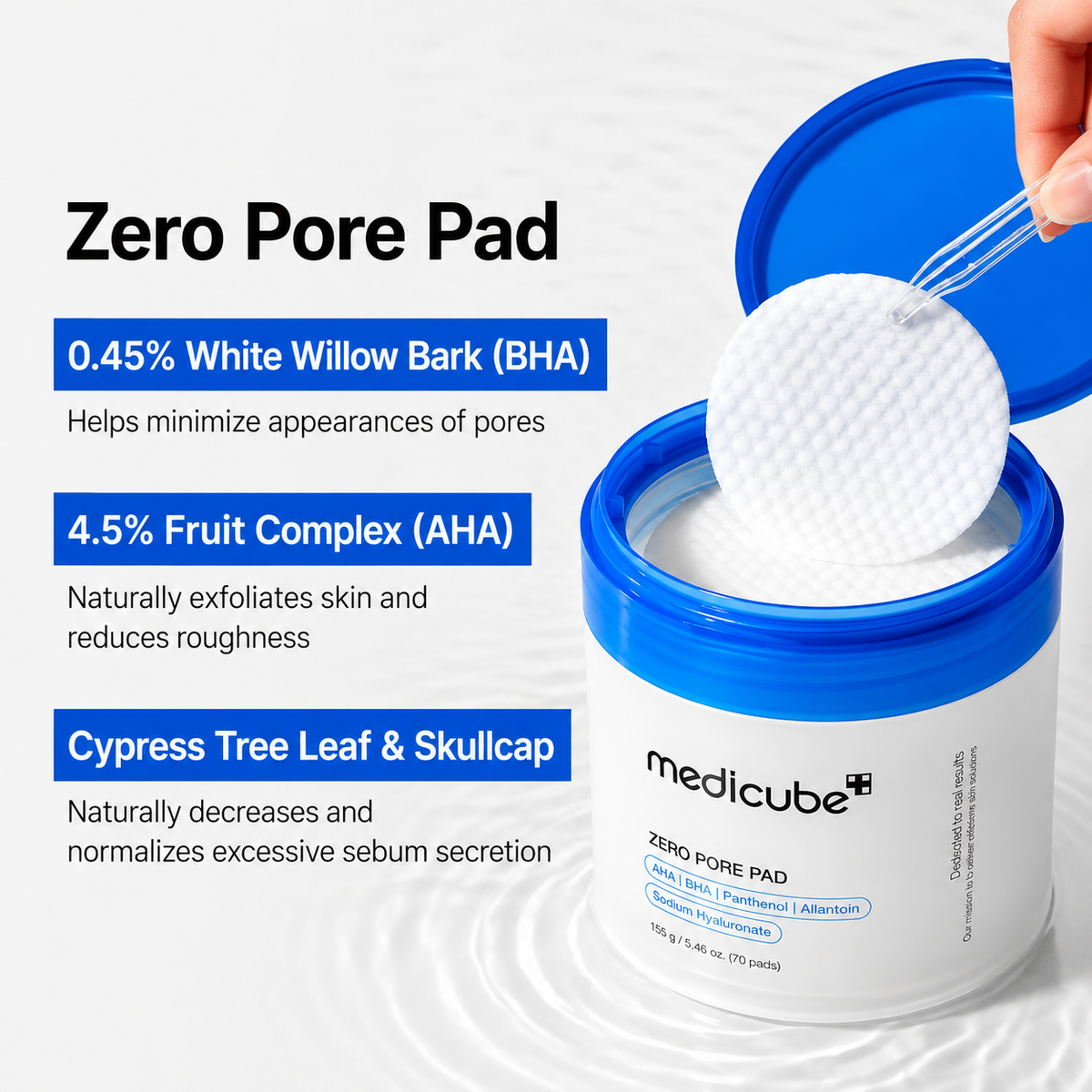 medicube - Zero Pore Pad 2.0 | Pads tónicos 70 pads