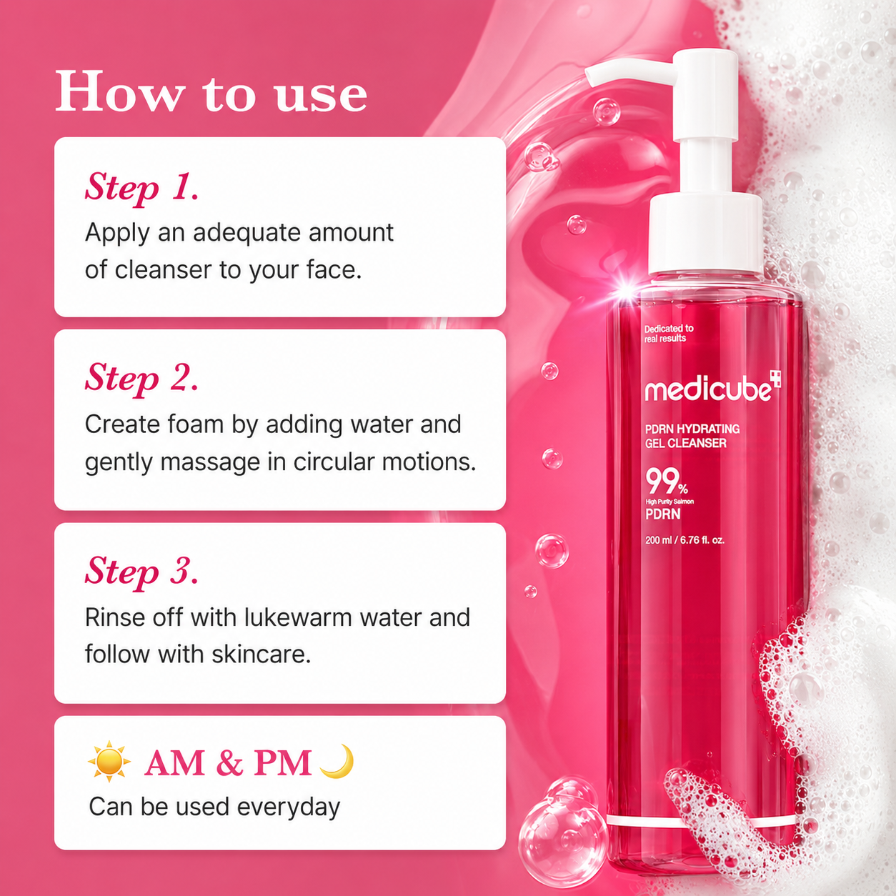 Medicube PDRN Hydrating Gel Cleanser | Gel Limpiador 200ml