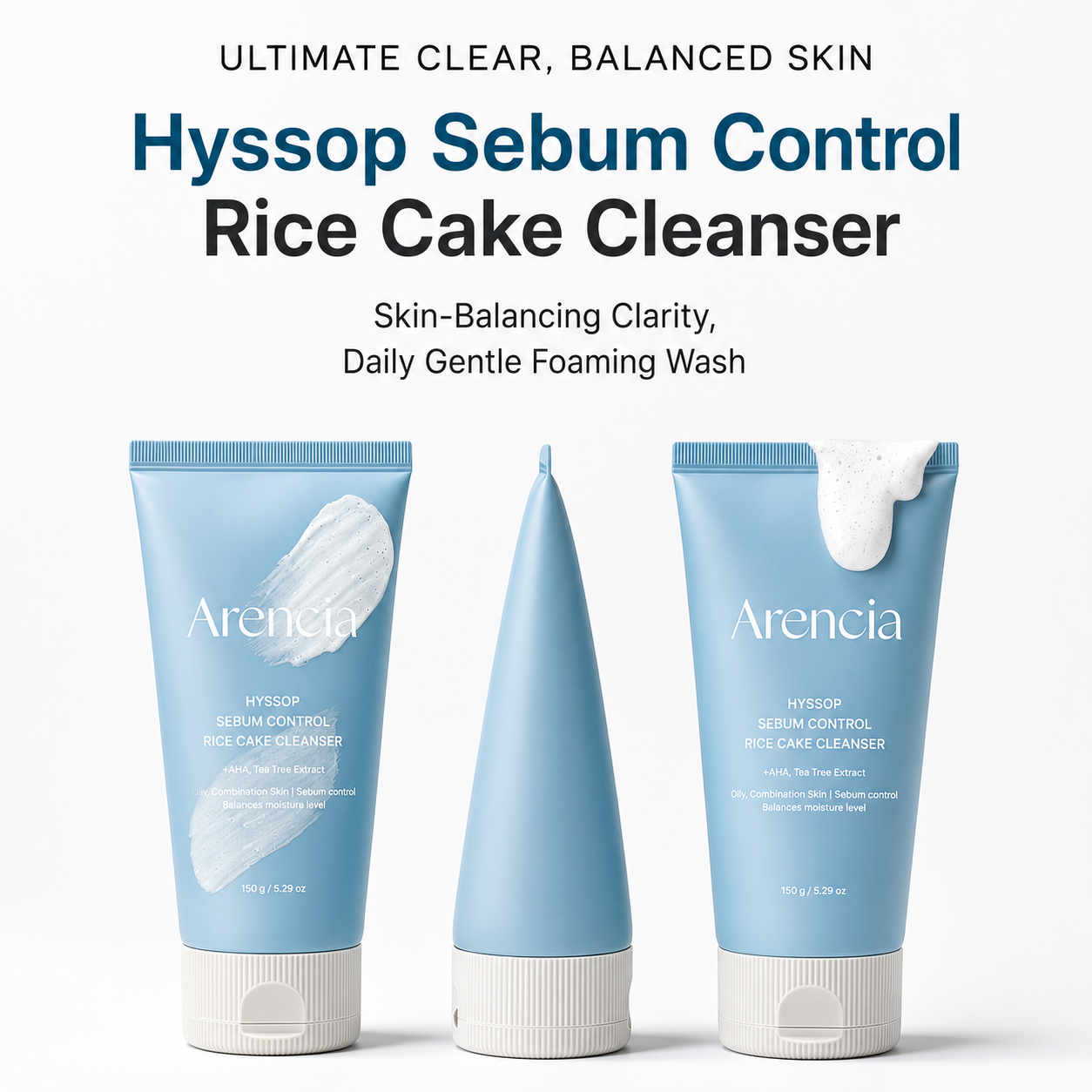 Arencia - Hyssop Sebum Control Rice Cake Cleanser | Limpiador para Piel Grasa