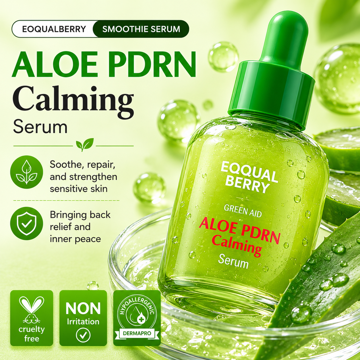 EQQUALBERRY - Aloe PDRN Calming Serum | Sérum 30 ml