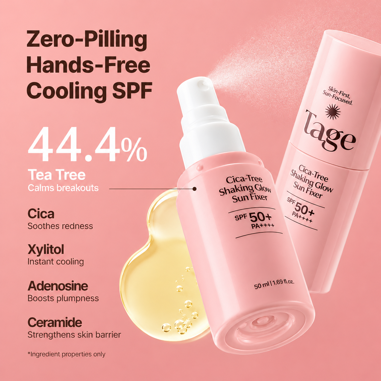 Tage - Cica Tree Shaking Glow Sun Fixer | Fijador  50 ml