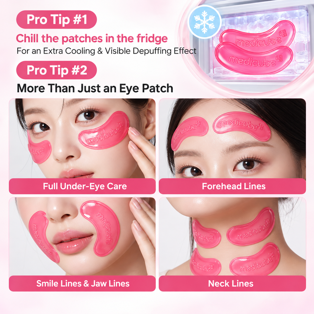 medicube - PDRN Pink Collagen Jelly Eye Mask | Mascarilla para ojos 6 pares
