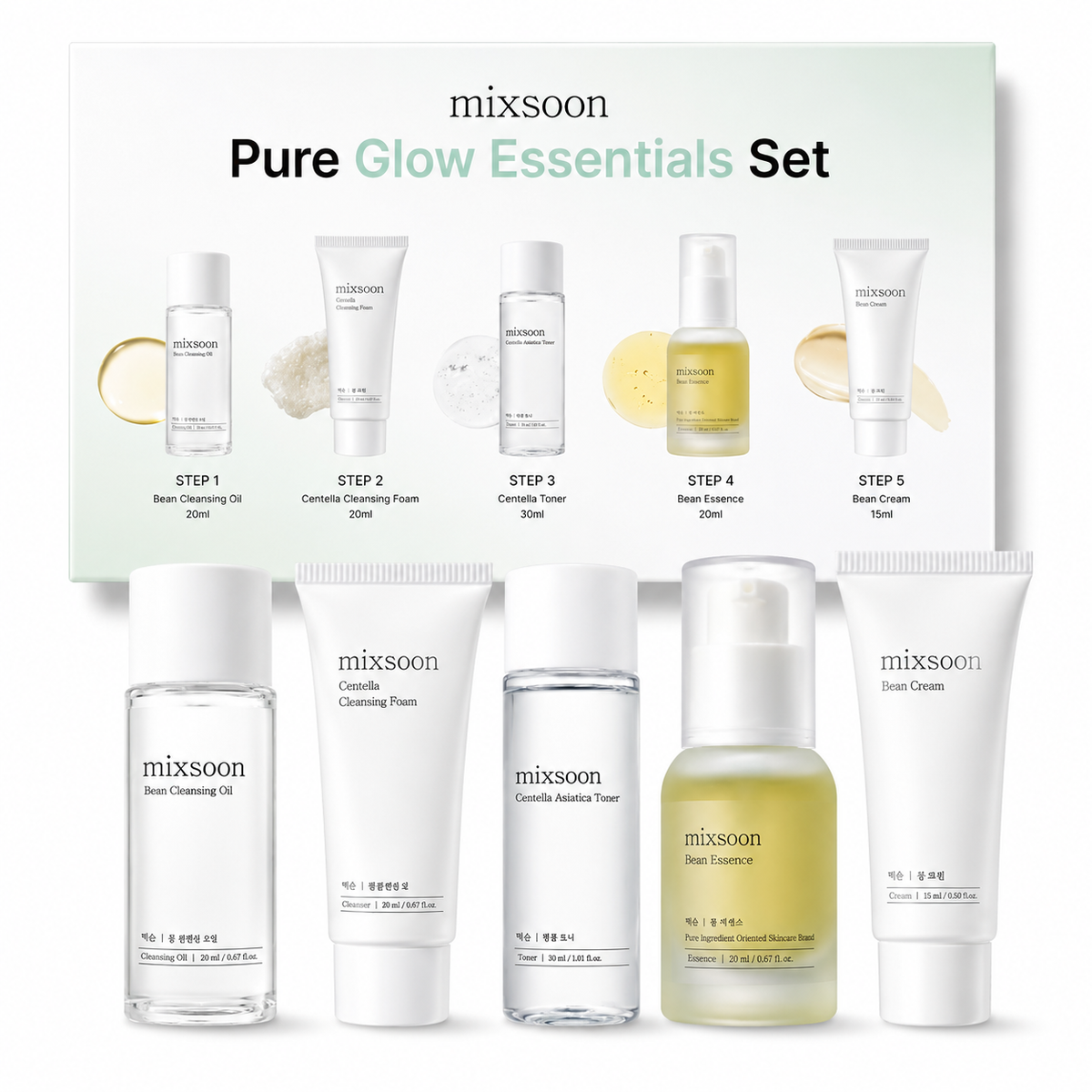 mixsoon – Pure Glow Essentials Set | 5 piezas