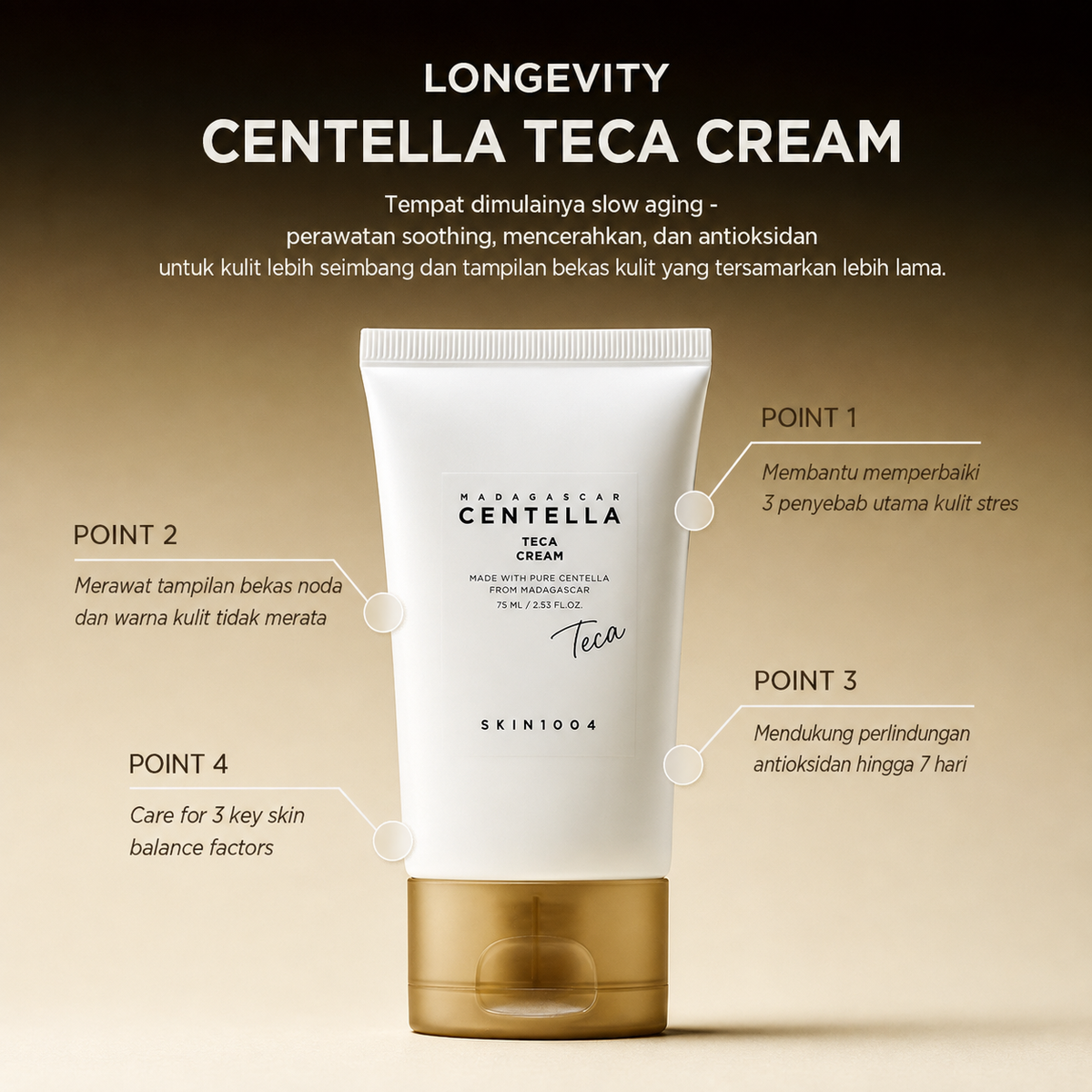 SKIN1004 - Madagascar Centella Teca Cream | Crema facial 75 ml