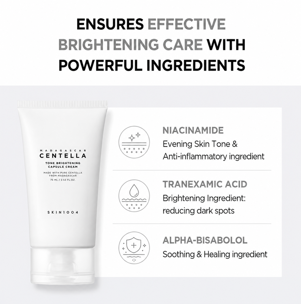 SKIN1004 - Madagascar Centella Tone Brightening Capsule Cream | Crema facial 75 ml