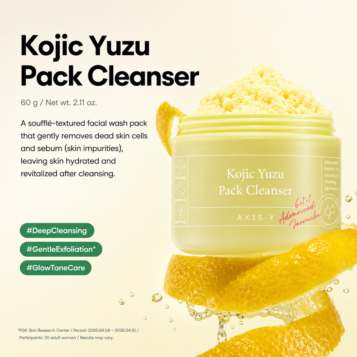 AXIS-Y – Kojic Yuzu Pack Cleanser | Limpiador facial 60 g
