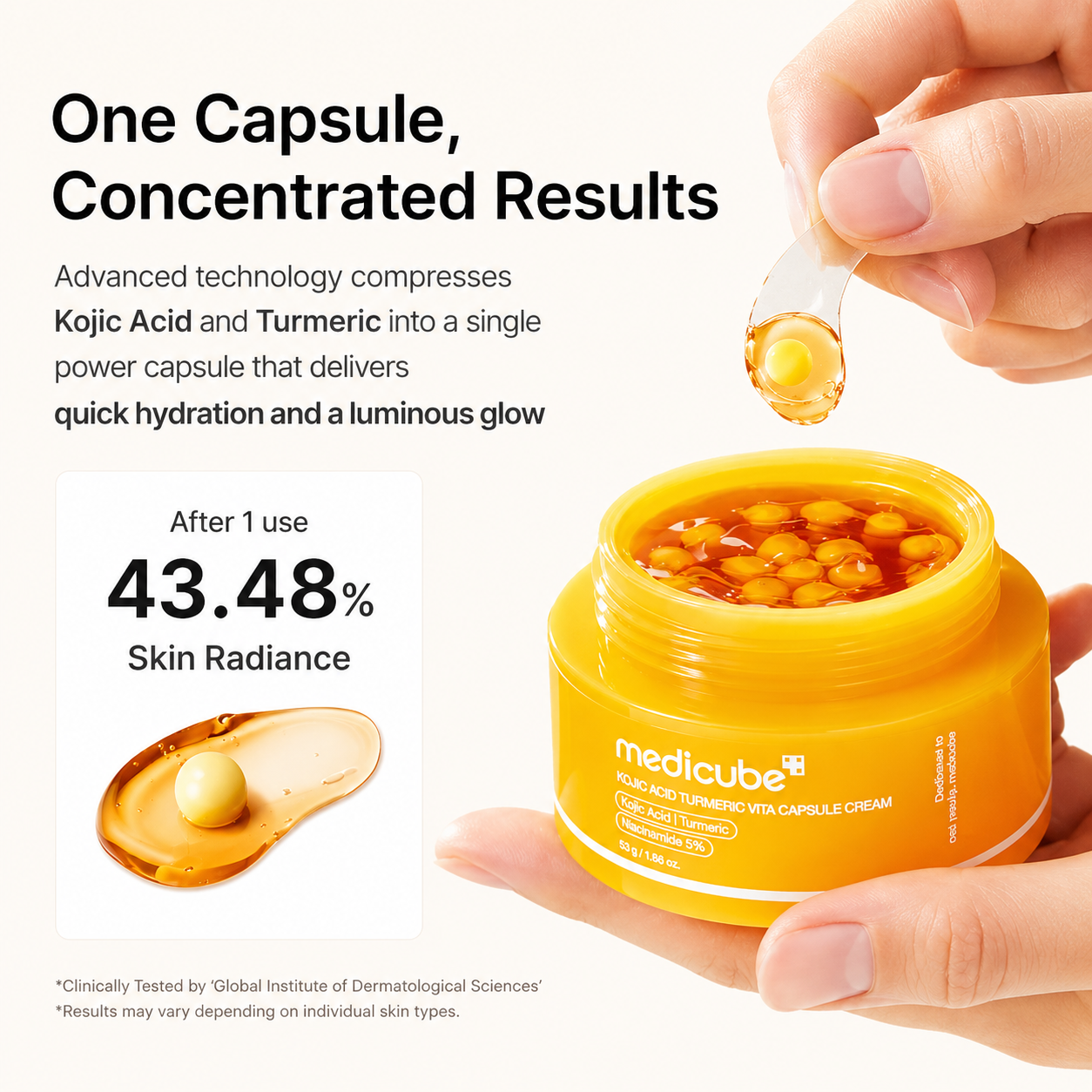 medicube - Kojic Acid Turmeric Vita Capsule Cream | Crema 50 g