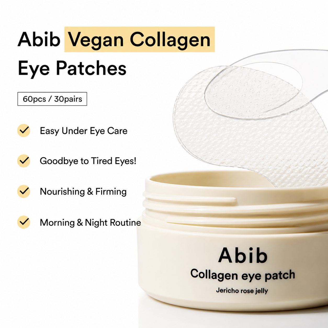 Abib - Collagen Eye Patch Jericho Rose Jelly | Parches para ojos 60 unidades