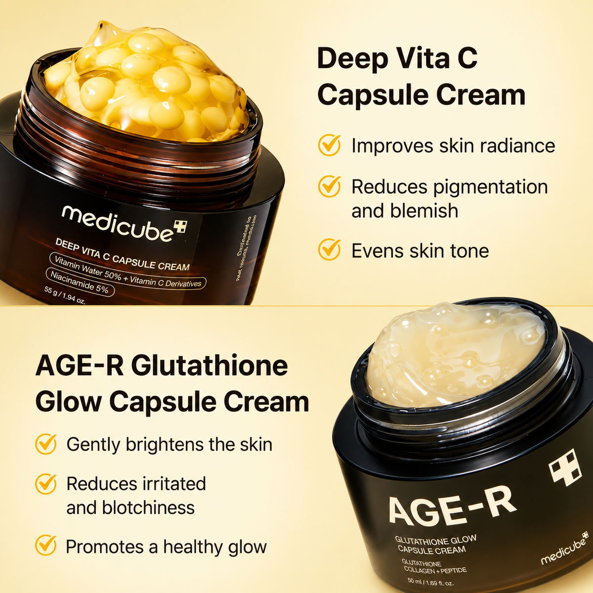 medicube - AGE-R Glutathione Glow Capsule Cream | Crema facial 50 ml