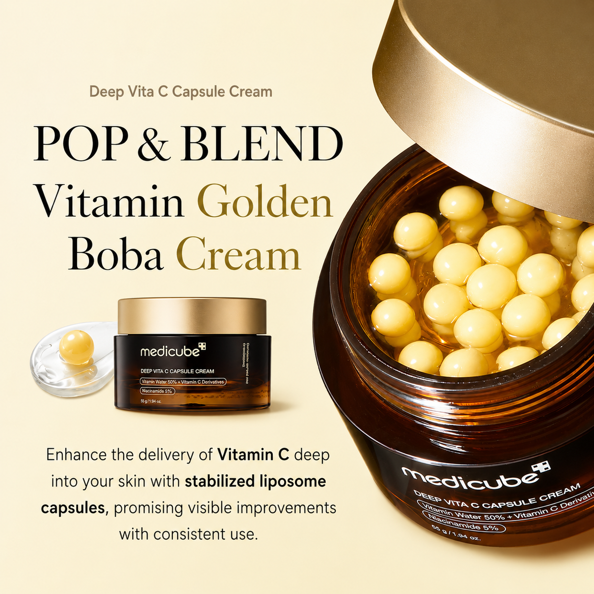 medicube - Deep Vita C Capsule Cream | Crema facial 55 g