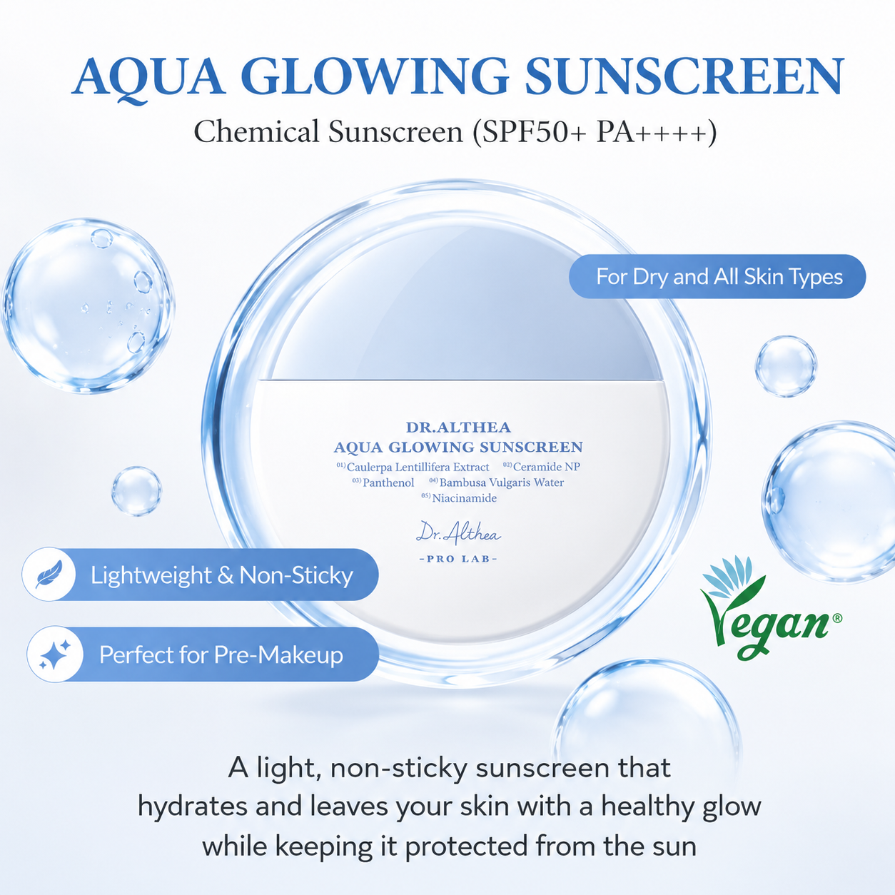 Dr. Althea - Aqua Glowing Sunscreen | Bloqueador solar 45 ml