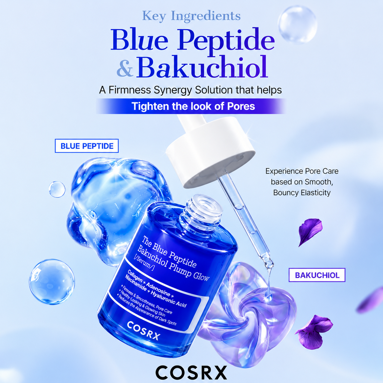 COSRX - The Blue Peptide Bakuchiol Plump Glow Serum | Sérum Rejuvenecedor 50 ml