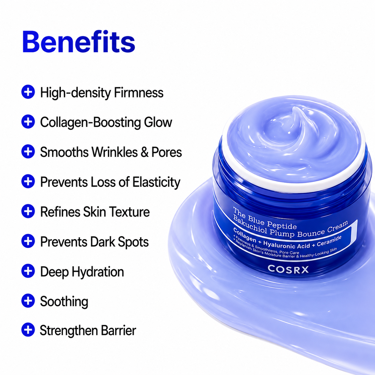 COSRX - The Blue Peptide Bakuchiol Plump Bounce Cream | Crema Rejuvenecedora 50 ml