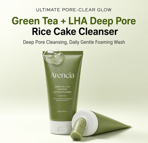 Arencia - Green Tea + LHA Deep Pore Rice Cake Cleanser 150g