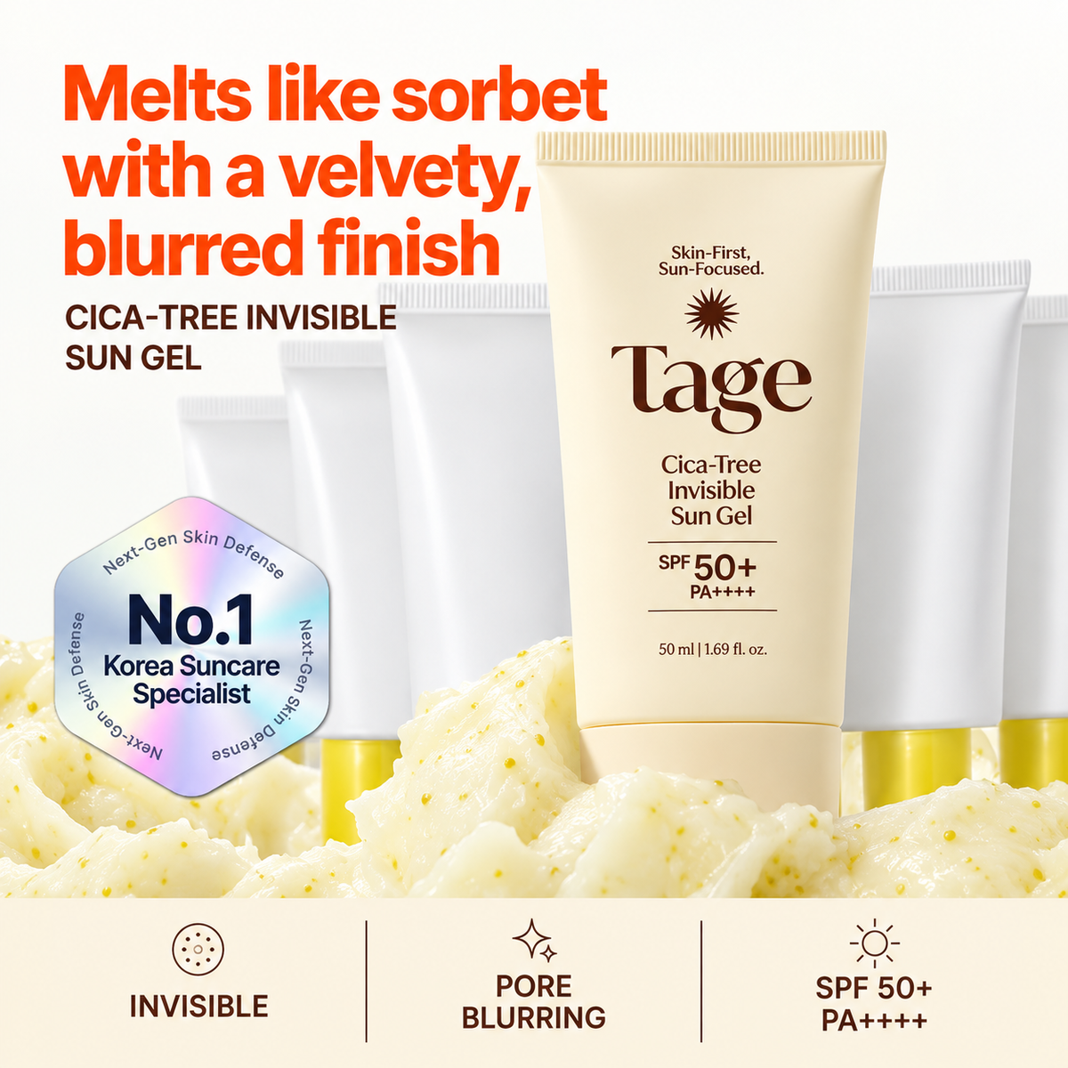 Tage - Cica-Tree Invisible Sun Gel | Bloqueador solar 50 ml