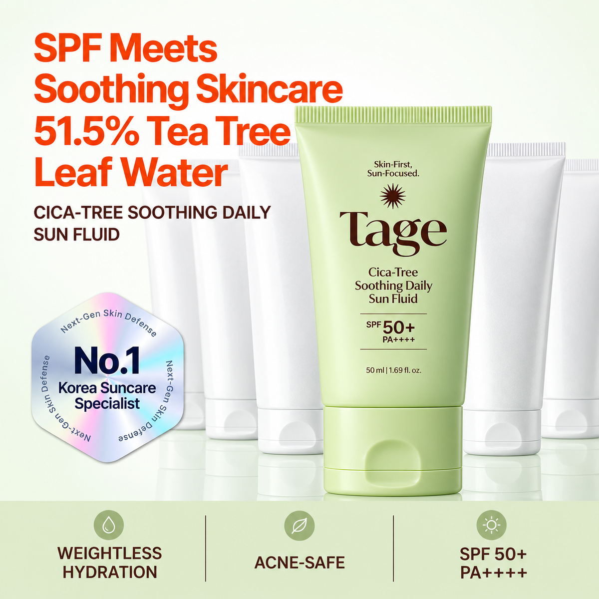 Tage - Soothing Daily Sun Fluid | Bloqueador solar 50 ml