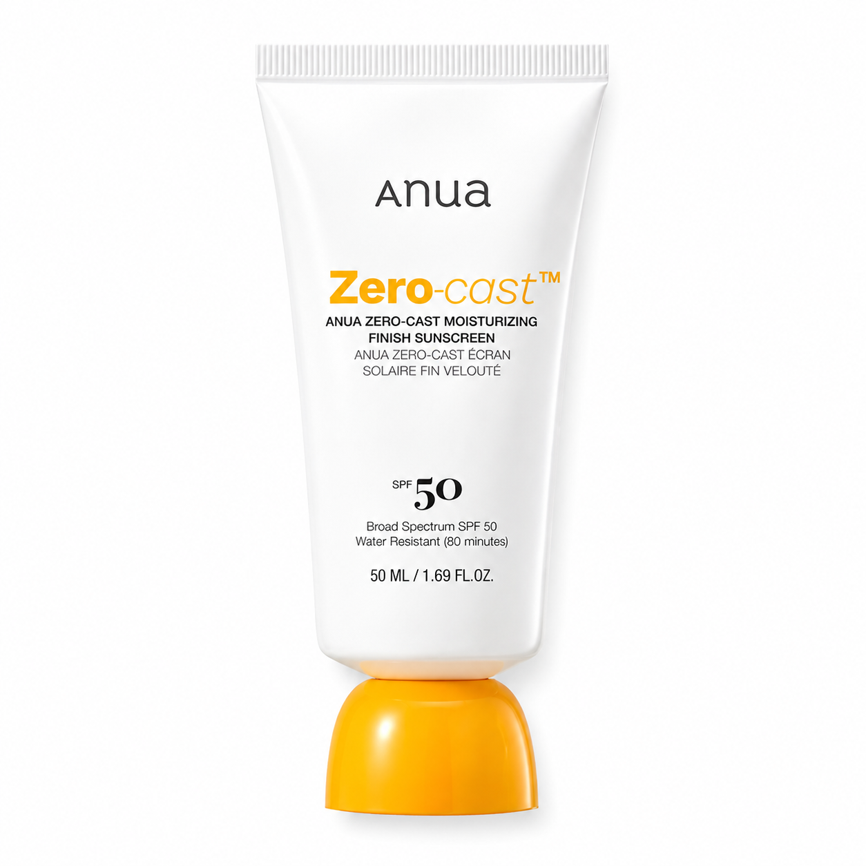 Anua - Zero-Cast Moisturizing Finish Sunscreen | Bloqueador solar 50 ml