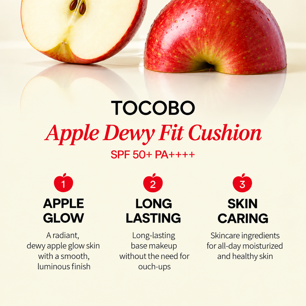 TOCOBO - Apple Dewy Fit Cushion | Maquillaje estilo cushion con bloqueador