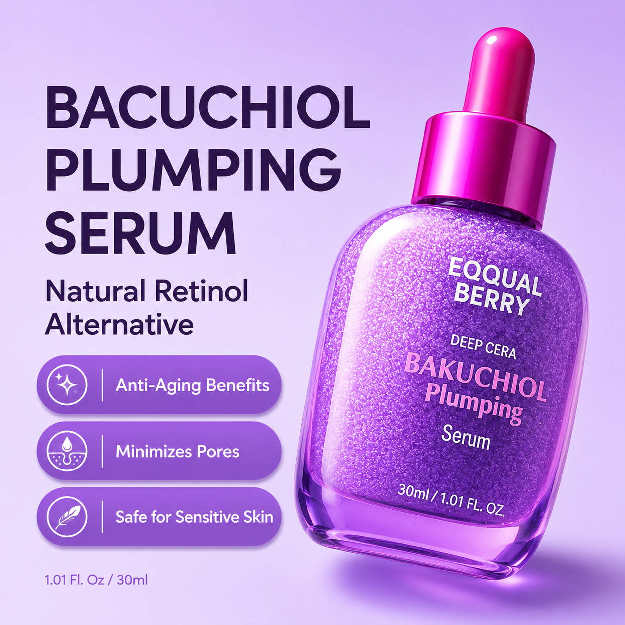 EQQUALBERRY - Bakuchiol Plumping Serum | Sérum 30 ml