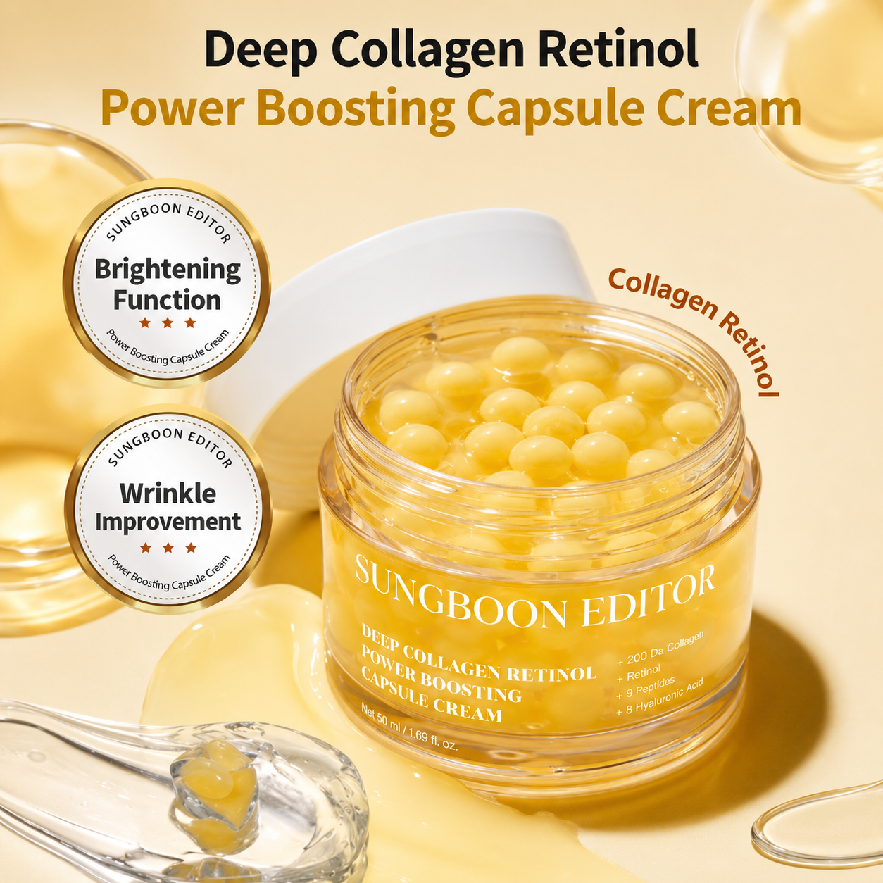 SUNGBOON EDITOR - Deep Collagen Retinol Power Boosting Capsule Cream | Crema 50 ml
