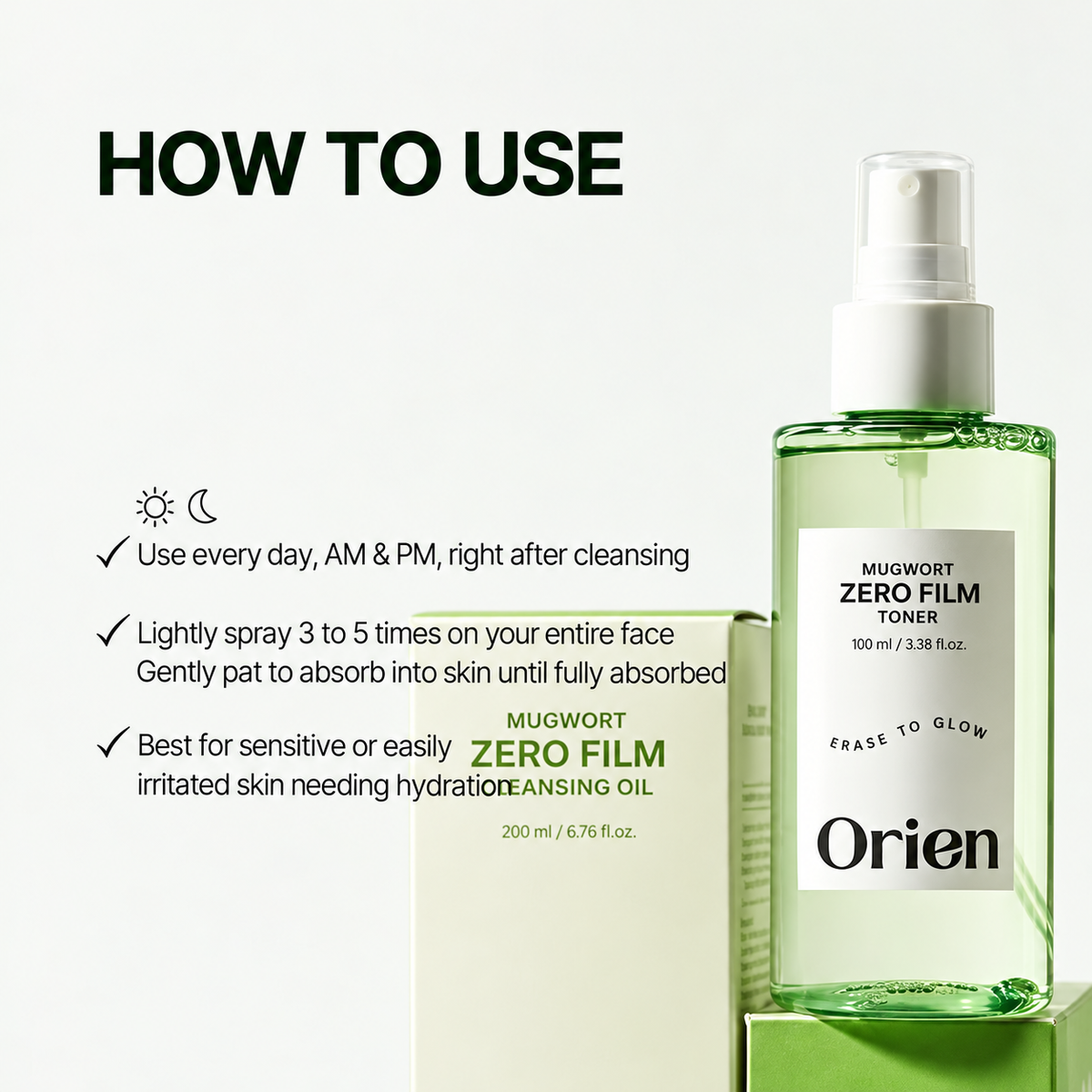 ORIEN - Mugwort Zero Film Toner | Tónico 160 ml