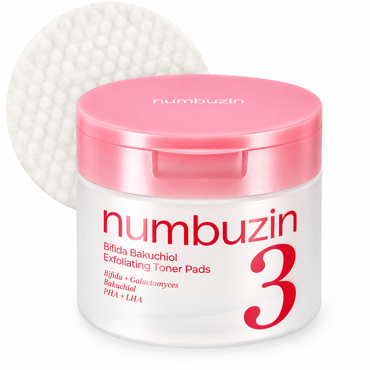 numbuzin - No.3 Bifida Bakuchiol Exfoliating Toner Pads | 70 pads