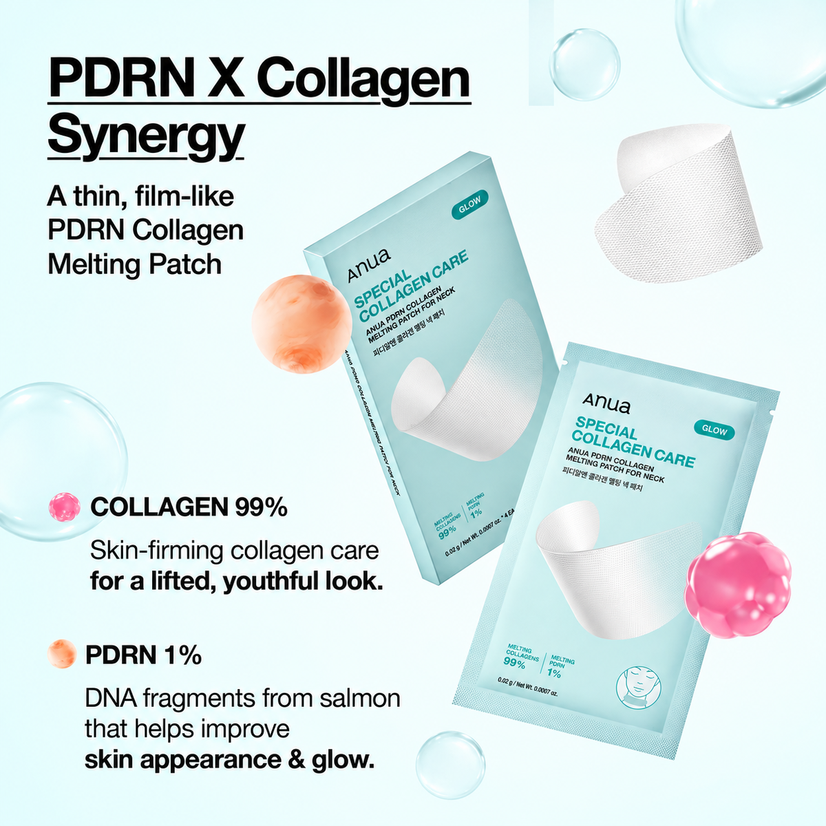 Anua - PDRN Collagen Melting Patch For Neck | Parche para cuello 4 piezas