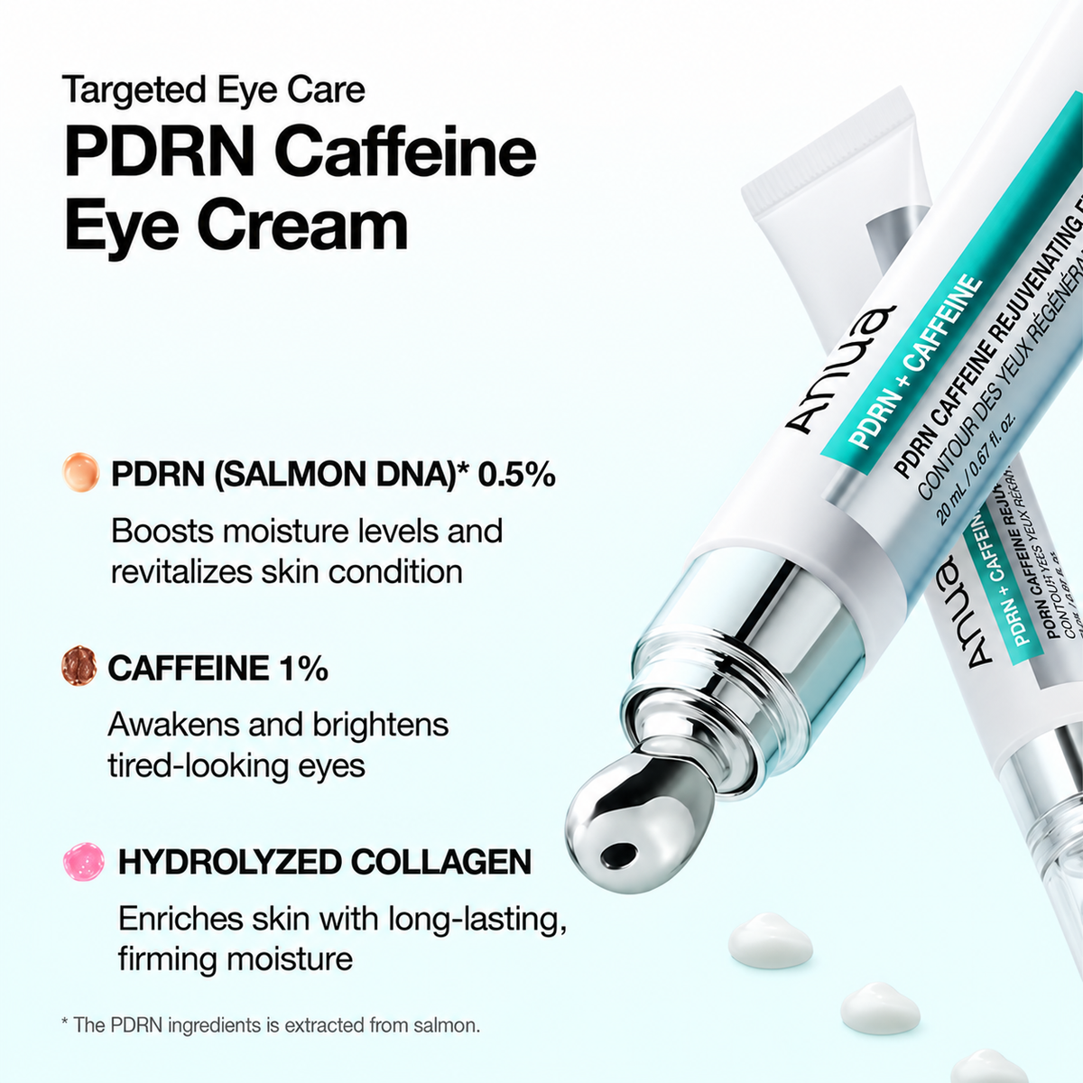 Anua - PDRN Caffeine Rejuvenating Eye Cream | Crema para ojos 20 ml