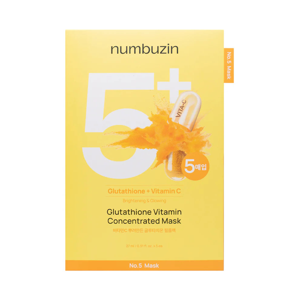 Numbuzin - No.5+ Glutathione Vitamin Concentrated Mask | Mascarilla 1 pza